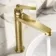 Corrib Brushed Brass High Rise Basin Mixer Tap