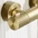 Suir Premium Brushed Brass Round Thermostatic Shower Set with Knurled Detailing