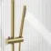 Suir Premium Brushed Brass Round Thermostatic Shower Set with Knurled Detailing