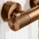 Suir Premium Brushed Copper Round Thermostatic Shower Set with Knurled Detailing