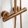 Suir Premium Brushed Copper Round Thermostatic Shower Set with Knurled Detailing
