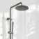 Suir Premium Brushed Gunmetal Round Thermostatic Shower Set with Knurled Detailing