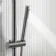 Suir Premium Brushed Gunmetal Round Thermostatic Shower Set with Knurled Detailing