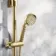 Corrib Premium Round Brushed Brass Thermostatic Bath Filler Shower Set