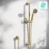 Corrib Brushed Brass Round Shower and Sliding Riser Set