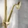 Corrib Brushed Brass Round Shower and Sliding Riser Set