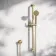Corrib Brushed Brass Round Shower and Sliding Riser Set