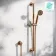 Corrib Brushed Copper Round Shower and Sliding Riser Set