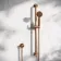 Corrib Brushed Copper Round Shower and Sliding Riser Set