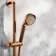 Corrib Brushed Copper Round Shower and Sliding Riser Set