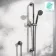 Corrib Brushed Gunmetal Round Shower and Sliding Riser Set
