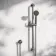 Corrib Brushed Gunmetal Round Shower and Sliding Riser Set
