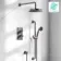 Corrib Premium Brushed Gunmetal Round Thermostatic Shower Set