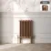 Athens Antique Copper Triple Column Horizontal Traditional Radiator 600x425mm