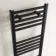 Naples Premium Matt Black Straight Heated Towel Rail 1600x450mm