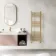 Barcelona Brushed Brass Straight Heated Towel Rail 1200x400mm