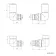 Inky Blue Angled Radiator Valves and lockshield pack (Pair) Standard 15mm