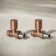 Antique Copper Straight Manual Radiator Valves (Pair) Standard 15mm