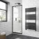 London Matt Black 6mm Pivot Shower Door 700mm