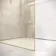 Lyon Brushed Brass 8mm Laminated Wet Room Shower Glass Panel with Gold Mesh Inlay 1000mm