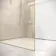 Lyon Brushed Brass 8mm Laminated Wet Room Shower Glass Panel with Gold Mesh Inlay 1200mm