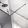 Lyon Gunmetal 8mm Laminated Wet Room Shower Glass Panel with Grey Frost Pattern 1100mm