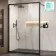 Antwerp Matt Black Framed Easy Clean 8mm Wet Room Shower Glass Panel 1400mm