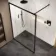 Antwerp Matt Black Framed Easy Clean 8mm Wet Room Shower Glass Panel 1400mm