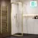 Antwerp Brushed Brass Framed Easy Clean 8mm Wet Room Shower Glass Panel 700mm