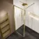 Antwerp Brushed Brass Framed Easy Clean 8mm Wet Room Shower Glass Panel 700mm
