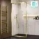 Antwerp Brushed Brass Framed Easy Clean 8mm Wet Room Shower Glass Panel 1000mm