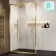 Antwerp Brushed Brass Framed Easy Clean 8mm Wet Room Shower Glass Panel 1200mm