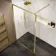 Antwerp Brushed Brass Framed Easy Clean 8mm Wet Room Shower Glass Panel 1200mm