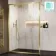 Antwerp Brushed Brass Framed Easy Clean 8mm Wet Room Shower Glass Panel 1400mm