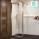 Antwerp Brushed Copper Framed Easy Clean 8mm Wet Room Shower Glass Panel 700mm