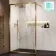 Antwerp Brushed Copper Framed Easy Clean 8mm Wet Room Shower Glass Panel 1100mm