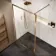 Antwerp Brushed Copper Framed Easy Clean 8mm Wet Room Shower Glass Panel 1100mm