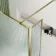 Munich Fluted Effect Brushed Brass Easy Clean 8mm Pivotal Wet Room Shower Glass Return Panel 250mm