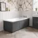 Traditional Slate Grey Wooden Bath End Panel 680mm