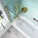 Geneva Easy Clean 6mm Brushed Brass Bath Screen - 800mm