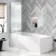 Geneva Fluted Effect Easy Clean 6mm Bath Screen - 800mm