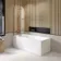Linz Easy Clean 6mm Brushed Copper Bath Screen - 800mm