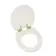 Hudson Traditional Chalk White Wooden Soft Close Seat with Brushed Brass Hinges