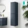 Inky Blue Wall Hung Tall Cabinet 1400x350mm