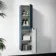 Crete Fluted Navy Blue Wall Hung Tall Cabinet 1400x350mm