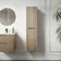 Crete Fluted Apex Oak Wall Hung Tall Cabinet 1400x350mm
