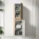 Crete Fluted Apex Oak Wall Hung Tall Cabinet 1400x350mm
