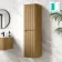 Sorrento Fluted Country Oak Wall Hung Tall Cabinet 1400x400mm