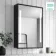 Mia Battery Powered Black Framed Illuminated LED Mirror Cabinet 710x500mm