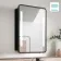 Olivia Battery Powered Black Framed Illuminated LED Mirror Cabinet 710x500mm